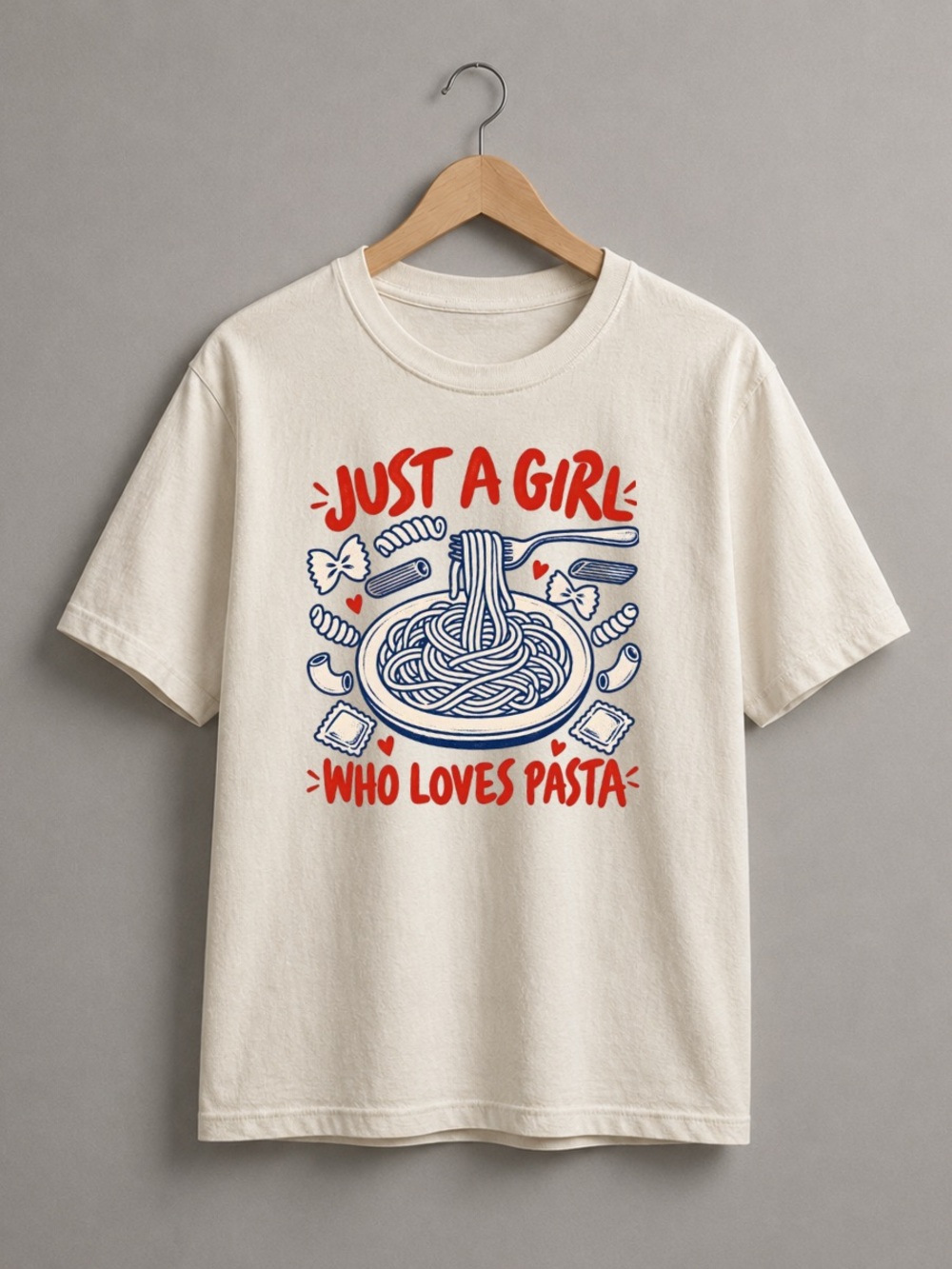 Just A Girl Who Loves Pasta Graphic Tee - Off White